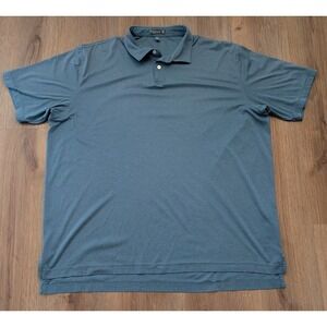 Peter Millar Polo Shirt XXL Blue Short Sleeve Summer Comfort Stretch Golf Casual